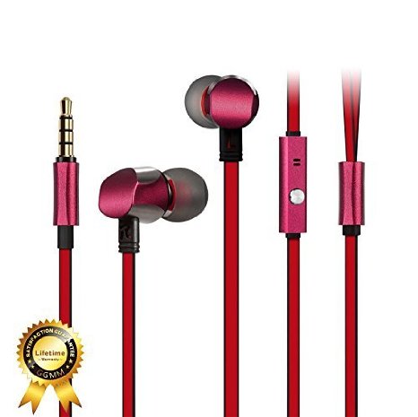 GGMM Cuckoo "Lifetime Warranty" Max Performance/Superior Sound In-Ear Noise-Isolating Earbuds Metal Headphones w/ Dynamic Dual Drivers,Tangle-Free Cable, Universal 1-Button Remote/Microphone/ Compatible With All Apple Android Smartphone