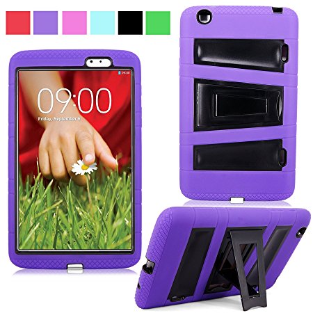 Cellularvilla Kickstand Case for LG G Pad 8.3" Inch Purple Black Hybrid Armor Hard Soft Kickstand Case Cover Protector with Stand
