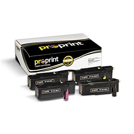 ProPrint (TM) 4-Pack Compatible Dell E525 E525W (MWR7R H3M8P VR3NV WN8M9) Toner Cartridge Set (Black Cyan Magenta Yellow)