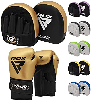 RDX Kids Boxing Gloves and Focus Pads Set | Youth Hook & Jab Target Mitts with Punching gloves | Junior Hand Pads for Muay Thai, Kickboxing, Martial Arts, Karate, MMA Training