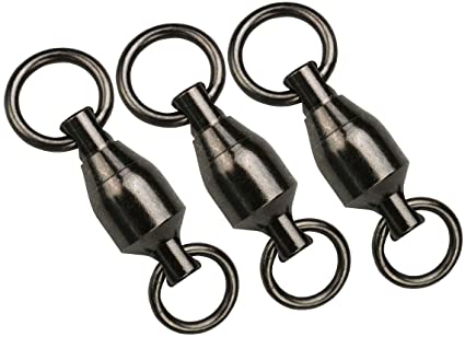 Ball Bearing Swivels 100% Copper High Strength Stainless Steel Ball Bearing Swivel, Solid Welded Rings Fishing Tackle Swivels Connectors Saltwater Fishing