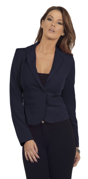 Womens Open Front Single Button Long Sleeve Fitted Casual Work Blazer Jacket