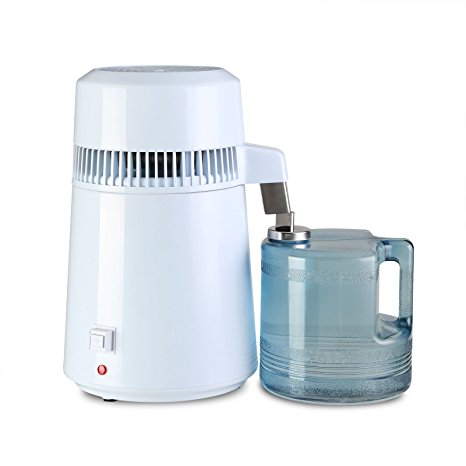 VEVOR Water Distiller 4L Water Distiller Purifier Stainless Steel Countertop Water Distiller 750W Distilled Purified Triple Auto Switch Off Protection (4L Water Distiller)