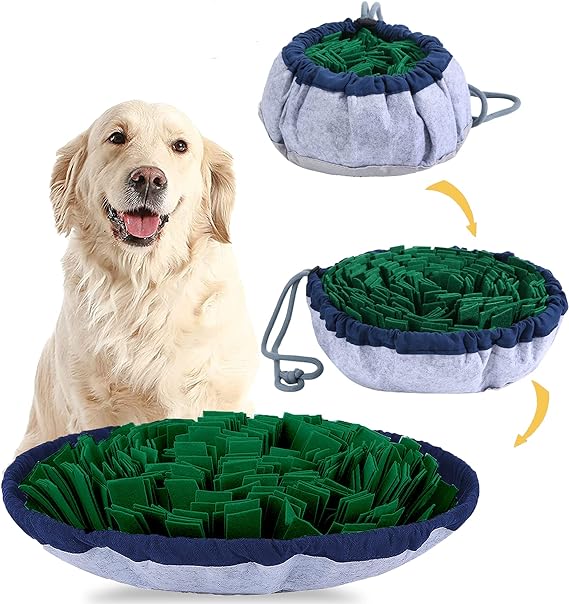 PET ARENA Adjustable Snuffle mat for Dogs, Cats - Dog Puzzle Toys, Enrichment Pet Foraging mat for Smell Training and Slow Eating, Stress Relief Dog Toy for Feeding, Dog Mental Stimulation Toys