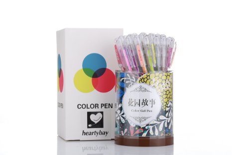 heartybay Gel Pens, Garden Story 36 Assorted Colors Premium Coloring Gel Pens Set for Adult Coloring Book with Container