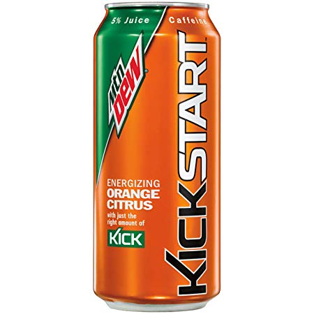 Mountain Dew Kickstart, Orange Citrus, 16 oz Cans (Pack of 12)