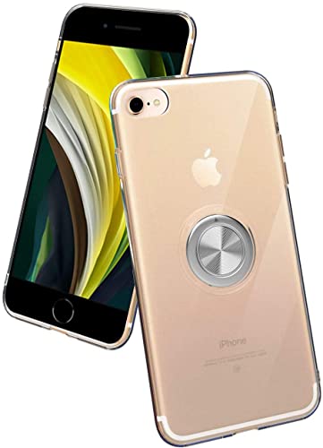 LUUDI Case for iPhone SE 2020 Case with Ring Stand Holder iPhone 7 Case iPhone 8 Case Slim Fit Protective Shockproof Case Work with Car Mount Cover for iPhone SE2 iPhone 7 iPhone 8 4.7 inch Clear