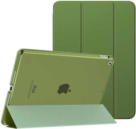 MoKo Case for iPad 10.2 iPad 9th Generation 2021/ iPad 8th Generation 2020/ iPad 7th Generation 2019, Slim Stand Hard Back Shell Smart Cover Case for iPad 10.2 inch, Auto Wake/Sleep, Olive Green