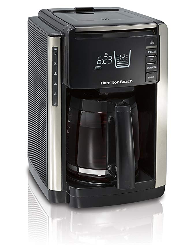 Hamilton Beach 45300 R 12 Cup Programmable Coffee Maker, Black, Trucount