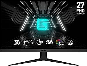 MSI G2712F Écran gaming FHD 27 pouces - Dalle Ultra Rapid IPS 1920 x 1080, 180 Hz / 1ms (GtG), gamme de couleurs sRGB 96%, Adaptive Sync - DP 1.2a, HDMI 2.0b CEC