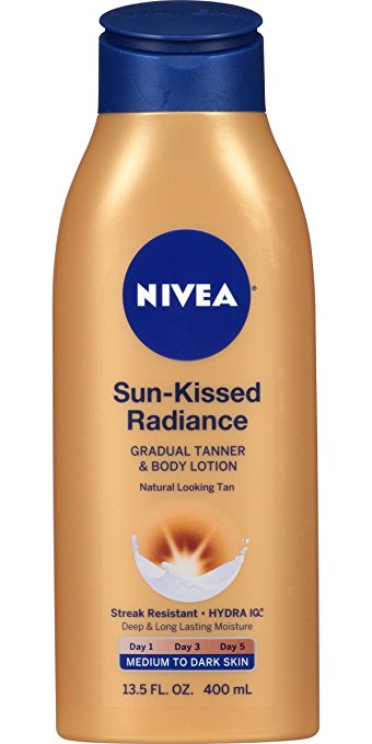 NIVEA Sun-Kissed Radiance Medium to Dark Skin Gradual Tanner & Body Lotion 13.5 Fluid Ounce