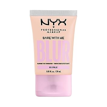 NYX PROFESSIONAL MAKEUP Bare With Me Blur Skin Tint Foundation Make Up with Matcha, Glycerin & Niacinamide - Pale