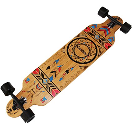 Rimable 100% Bamboo Deck Drop Through Longboard, Dream Catcher, 41inch