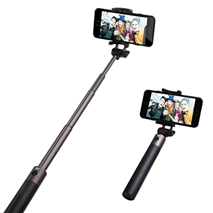 Selfie Stick, Evershop Extendable Monopod with Built-in Bluetooth Remote Shutter for iPhone 7/7 Plus/6s/6s Plus/5S, Galaxy S8 Plus/S8/S7 Edge/S7 and other Smartphones (Black)