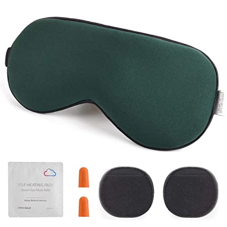 alittlecloud Sleep Mask for Women Men,3D Contoured&Lightweight Blindfold with Memory Foam Eye Mask/Cover/Shade/Pillow,Soft&Light Blocking for Yoga/Shiftwork/Travel/Naps,Dark Green