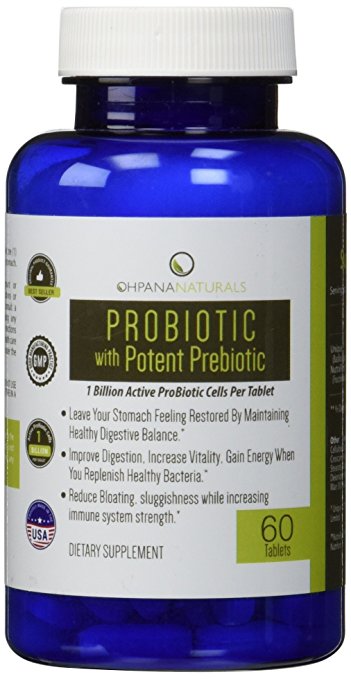 Daily Probiotics Supplement with Prebiotic (60 Ct)