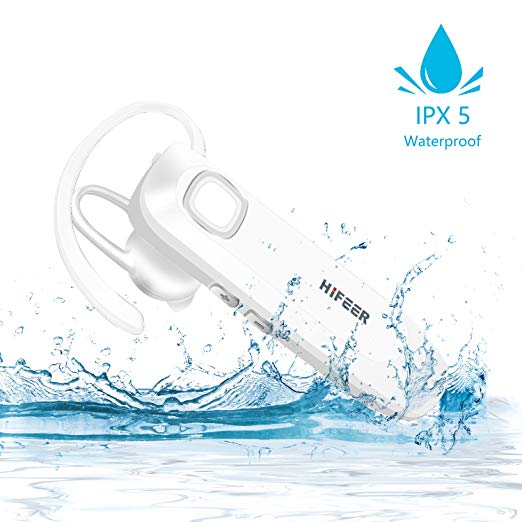 Bluetooth Earpiece for Cellphone, IPX5 Waterproof, 16 Hrs Talking V4.1 Wireless Bluetooth Headsets for iPhone, Android, Samsung, Hands Free Earphone with Noise Cancelling Mic for Business/Driving