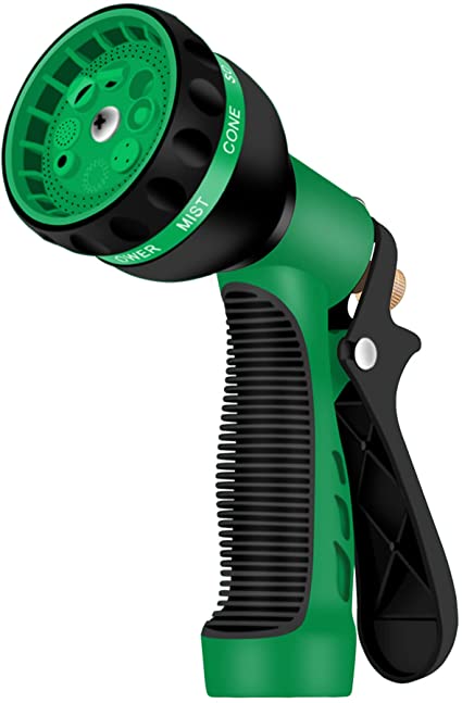 WDFZONE Garden Hose Nozzle - Water Hose Nozzle - Garden Hose Sprayer - Hose Nozzle Sprayer - Adjustable 8 Function Spray Nozzle Best for Outdoor Watering, Gardening and Cleaning