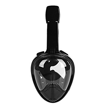 LeaningTech 2nd Generation 180° View DryDive Snorkel Mask set, Full Face Diving Mask, Surface Scuba, for Gopro, Adults and Youth, Free Breathing Design, Snorkeling with Anti-fog & Anti-leak, Prevent Gag Reflex with Tubeless