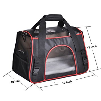 Pet Carrier, PYRUS Airline Approved Soft-Sided Kennel Cab Folding Soft Dog Crate Pet Travel Carrier Bag for Dogs Cats and Puppies