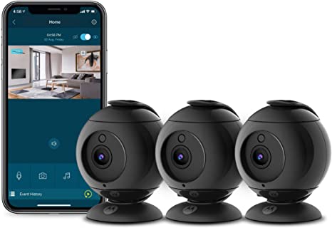 Motorola Focus89B-3 Wireless Indoor Cameras for Home – Security Surveillance System with Sound and Motion Detection, Remote Pan, Digital Zoom, Two-Way Talk – 1080p Video, Night Vision, Black