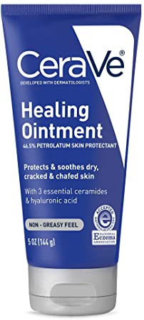 CeraVe Healing ointment | 5 ounce | cracked skin repair skin protectant with petrolatum ceramides | lanolin & fragrance free, 5 Ounce