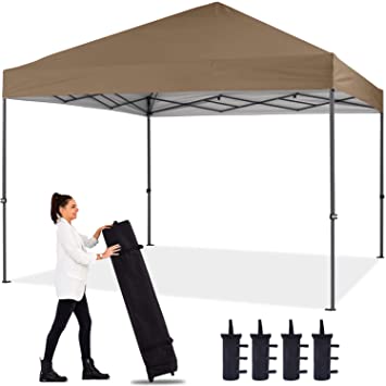 ABCCANOPY 12'x12' Pop up Canopy Instant Outdoor Tent Instant Shelter, Bonus Wheel Bag, Khaki