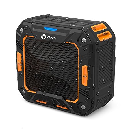 iClever Bluetooth Speaker(IP65 Waterproof, Dustproof ,Shockproof,12H Playtime ) Outdoor Portable Speaker/Wireless Shower Speaker with Enhanced Bass and Built-In Microphone