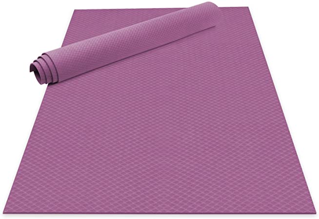 Odoland Large Yoga Mat 72'' x 48'' (6'x4') x6mm for Pilates Stretching Home Gym Workout, Extra Thick Non Slip Eco Friendly Exercise Mat with Carry Strap