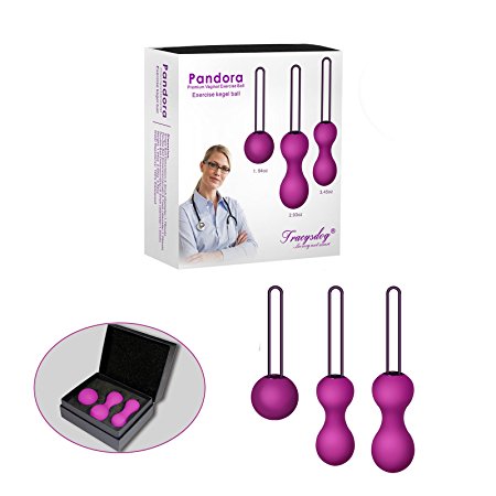 Kegel Balls Set for Women Bladder Control & Pelvic Floor Exercises with 3 Premium Silicone Ben Wa Balls from Beginners to Advanced