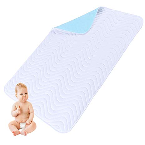 Cunina 28.3 x 36.3 inches Waterproof Bed Pad, Slip-Resistant Incontinence Pad for kids and adults, Soft Cotton Blend Bed Wetting Sheet Protector, Reusable&Washable Pad used for Menstrual (L, Pack of 1