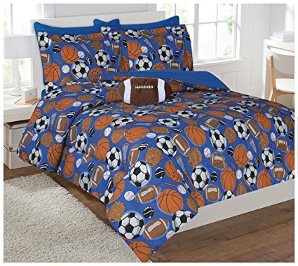 Fancy Collection Kids/teens Sports Football Basketball Baseball Soccer Design Luxury Comforter Furry Buddy Included (full)