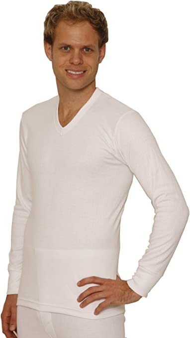 Octave Mens Thermal Underwear Long Sleeve 'V'-Neck T-Shirt/Vest/Top