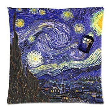 Tardis Doctor Who Starry Night Custom Zippered Pillow Case 18"x18"(two sides) - Shinhwa Create