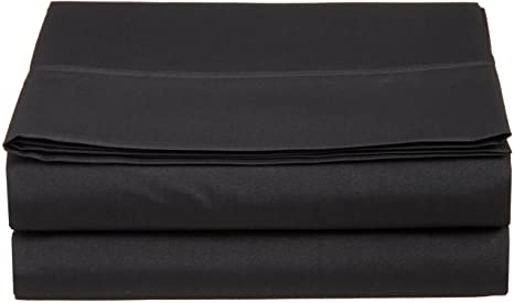 Cathay Luxury Silky Soft Polyester Single Flat Sheet, King Size, Black