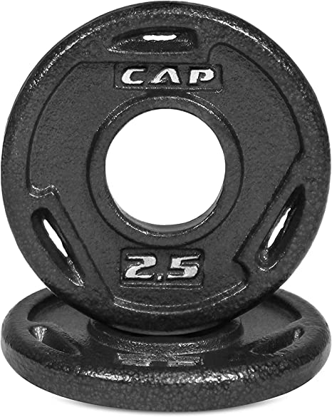 WF Athletic Supply Cast Iron 2-Inch Olympic Grip Plate for Strength Training, Muscle Toning, Weight Loss & Crossfit - Multiple Choices Available