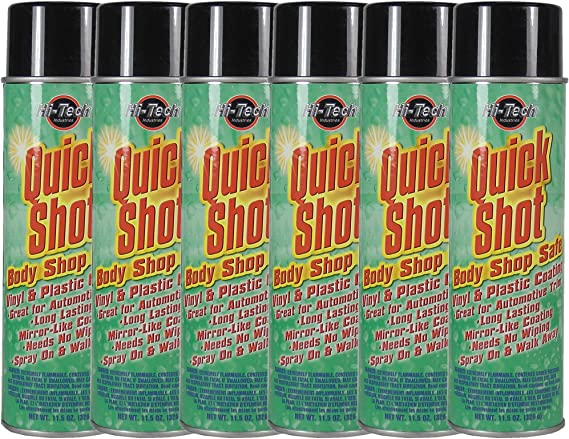 HI-TECH Quick Shot Detail Spray, Vinyl Rubber Plastic Coating, Body Shop Safe Formula (6 Pack)