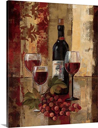 Silvia Vassileva Premium Thick-Wrap Canvas Wall Art Print entitled Graffiti and Wine II 24"x30"