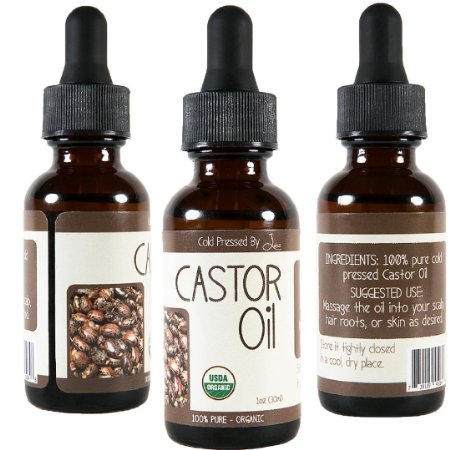 Organic Castor Oil- Cold Pressed - For Eyelashes and Eyebrows, For Hair Loss Treatment and Growth, Cold Pressed, Best Quality, 100% Pure -Certified Organic-For Skin Care-Good for Arthritis Pain and Bruises Care