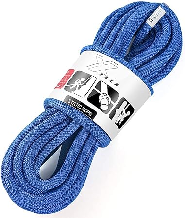 X XBEN 10.5 mm UIAA Static Climbing Rope 20M(64FT), Light and Soft Nylon Outdoor Rock Climbing Rope for Rock Climbing,Tree Climbing,Arborist Rope,Canyoneering,Rescue Work