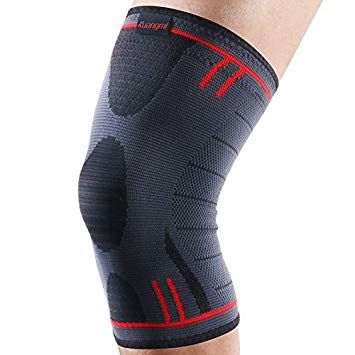 Kuangmi Knee Sleeve Support Compression Brace Anti Slip Pain Relief for Sports Arthritis Patella Joint Injury Recovery 1pc