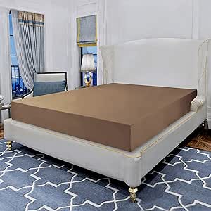 Elegant Comfort Luxurious Wrinkle Resistant 1500 Thread Count Egyptian Quality 1-Piece Fitted Sheet All Around Elastic -Deep Pocket- Ultra Soft Bottom Fitted Sheet, Queen, Taupe