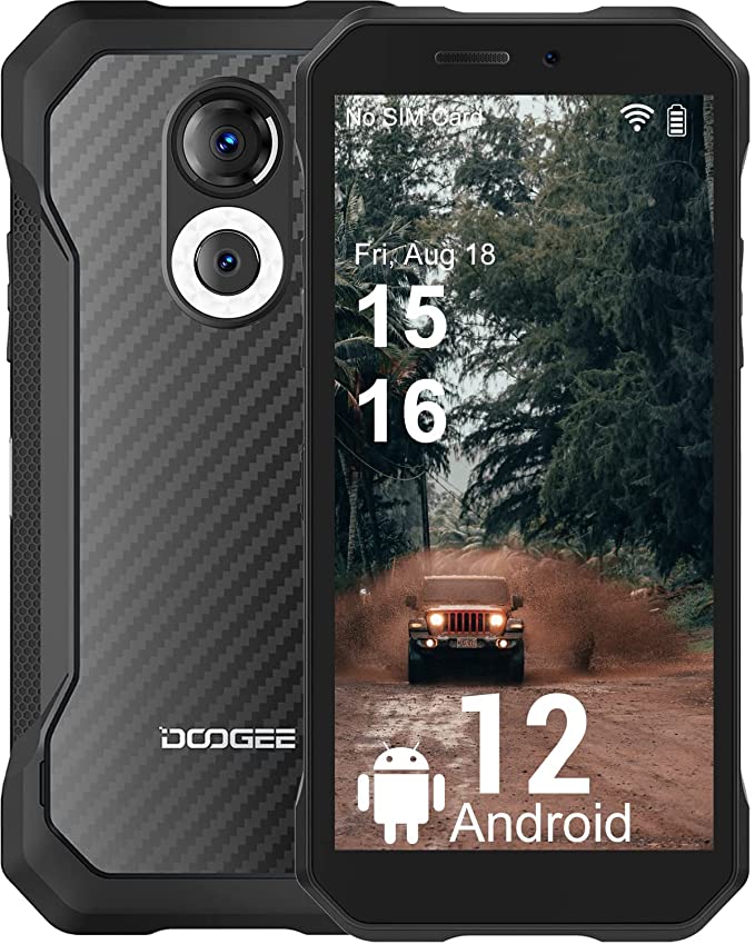 DOOGEE S61 Rugged Smartphone - 20MP Night Vision Camera - 6GB 64GB - IP68 Waterproof Outdoor- 5180mAh Battery - Dual SIM Cabon Fiber