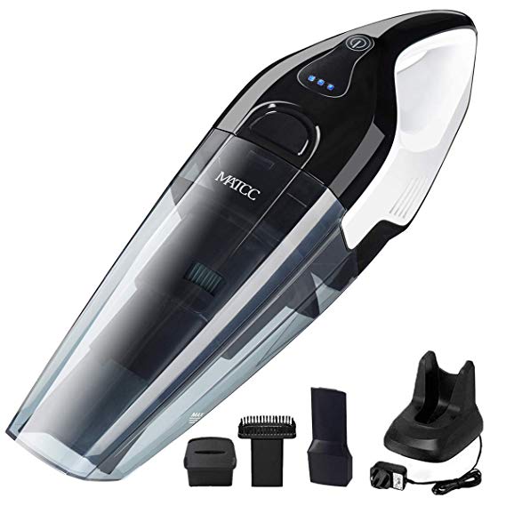 MATCC Handheld Vacuum Cordless 7000PA Hand Vacuum Cleaner Rechargeable 14.8V Lithium with Strong Cyclonic Suction Stainless Steel HEPA Double Filtration Portable Wet Dry Vacuum for Home Car Cleaning