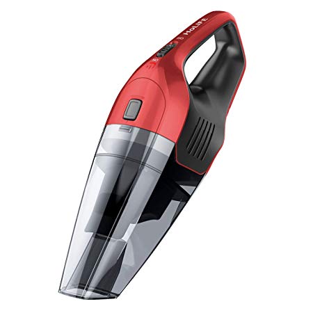 HoLife 6Kpa Cordless Handheld Vacuum Cleaner, Hand Hled Vacuum Cleaner Bagless with Nonwoven Washable Filters, 14.8V Li-ion Battery and Multiple Attachments, Portable Hand Car Vac 【Wet or Dry Use】 for Home Pet Hair Car Cleaner, Red