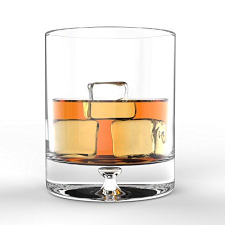 Stylish European Design Crystal Glasses By Ravenscroft Crystal- Premium Bourbon, Whisky, Double Old Fashioned Glasses- Set of 4- 12oz - Perfect Gift For Scotch Lovers- BONUS Microfiber Cleaning Cloth
