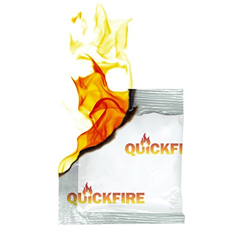 QuickFire - FireStarters Voted #1 Camping & Charcoal BBQ Fire Starter. Burns up to 10 Min at over 750° - 100% Waterproof, Odorless And Non-Toxic