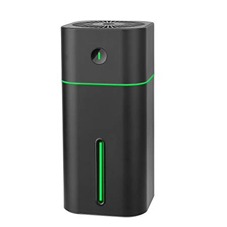 Cool Mist Ultrasonic Humidifier Portable - Personal 180ML and 7 Colors LED Night Light with USB - Whisper Quiet Operation Automatic Shut-Off with Adjustable Mist Mode for Home/Office/Bedroom -Black