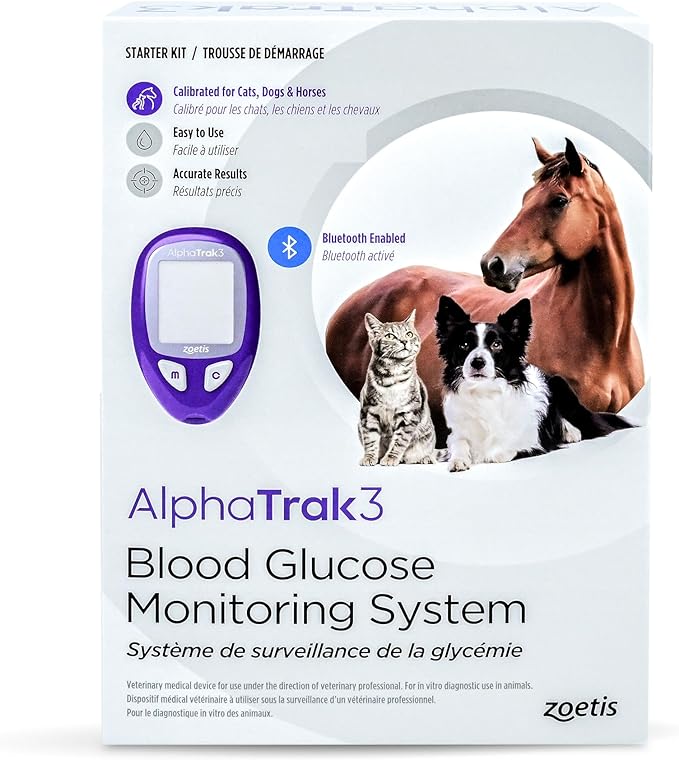 AlphaTRAK 3; 8 Piece Pet Blood Glucose Monitoring Kit for Diabetic Cats; Dogs; and Horses All-in-One Solution for in-Clinic Or at Home; with Digital Results