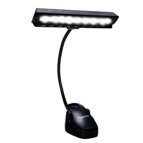 Lightess Music Stand Light LED USB Book lights 9 Brightness Leds Portable and Rechargeable Reading Lamp Clip on for Students Kids Black SY-102